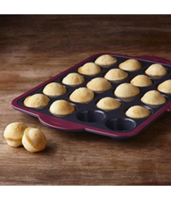 Moule à 20 minimuffins en silicone structuré de Trudeau Ares Cuisine