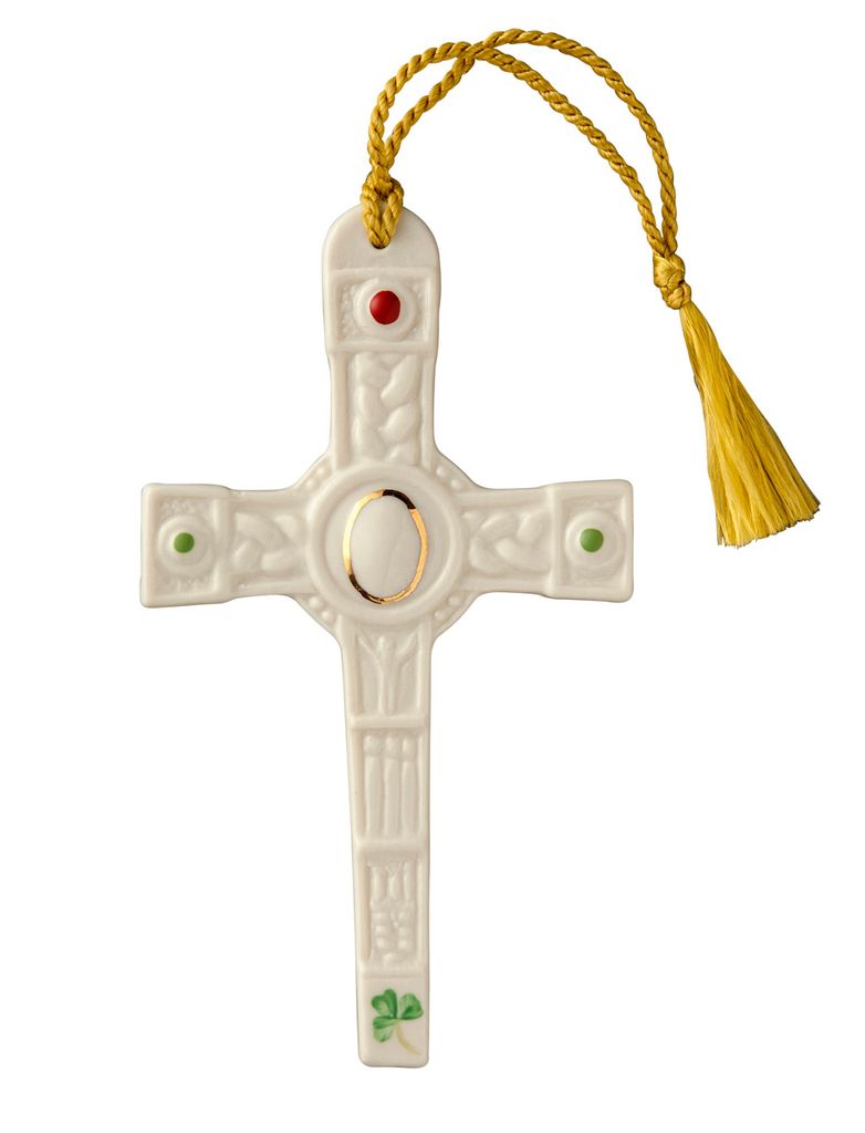 CLOGHER CROSS BELLEEK ORNAMENT - Irish Crossroads