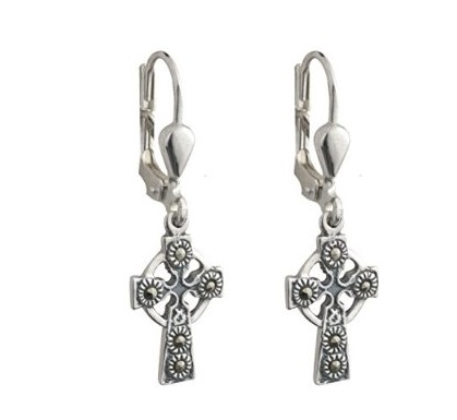 Solvar Sterling Marcasite Cross Earrings Irish Crossroads Earrings Solvar Sterling Marcasite Cross