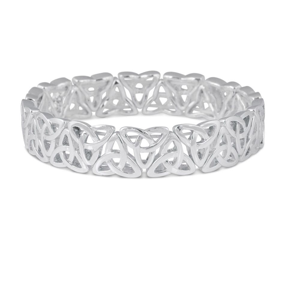 Bracelets Bangles Trinity Knot Silver Plate Stretch Bracelet Sml Bracelets Bangles Trinity Knot Silver Plate Stretch Bracelet Sml