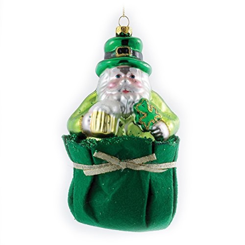 Ornaments Irish Santa In Bag Ornament Crossroads Ornaments Irish Santa In Bag Ornament
