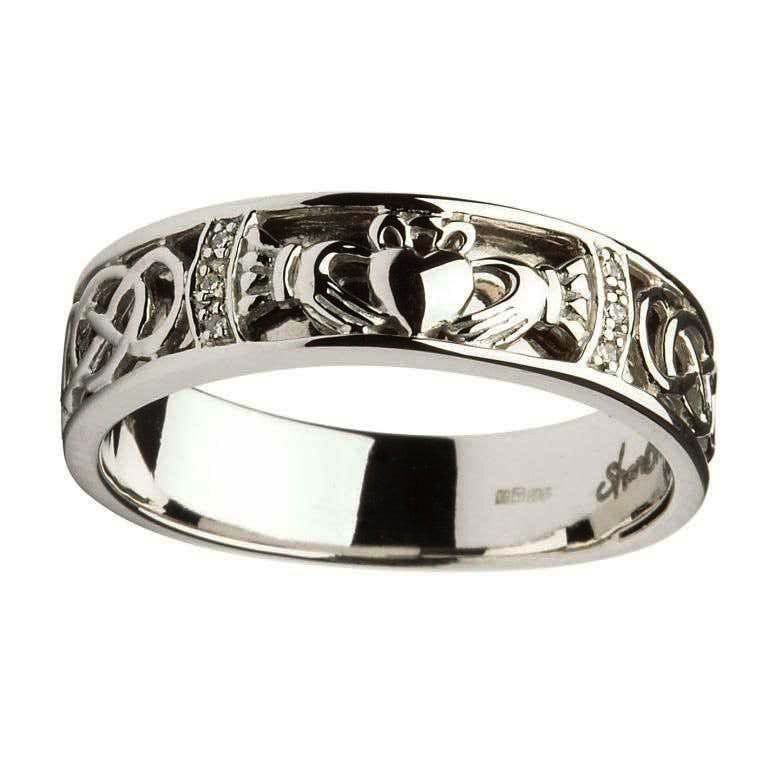 Shanore Gents Claddagh Celtic Knot Diamond Set Wedding Ring Rings Shanore Gents Claddagh Celtic Knot Diamond Set Wedding Ring