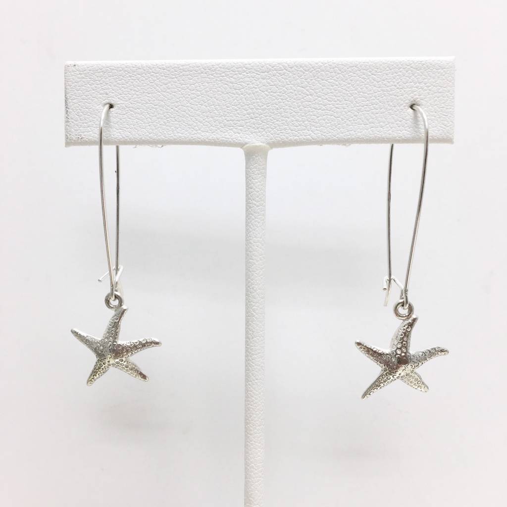 Sterling Starfish Dangle Earrings Med Oceans Allure Sterling Starfish Dangle Earrings Med