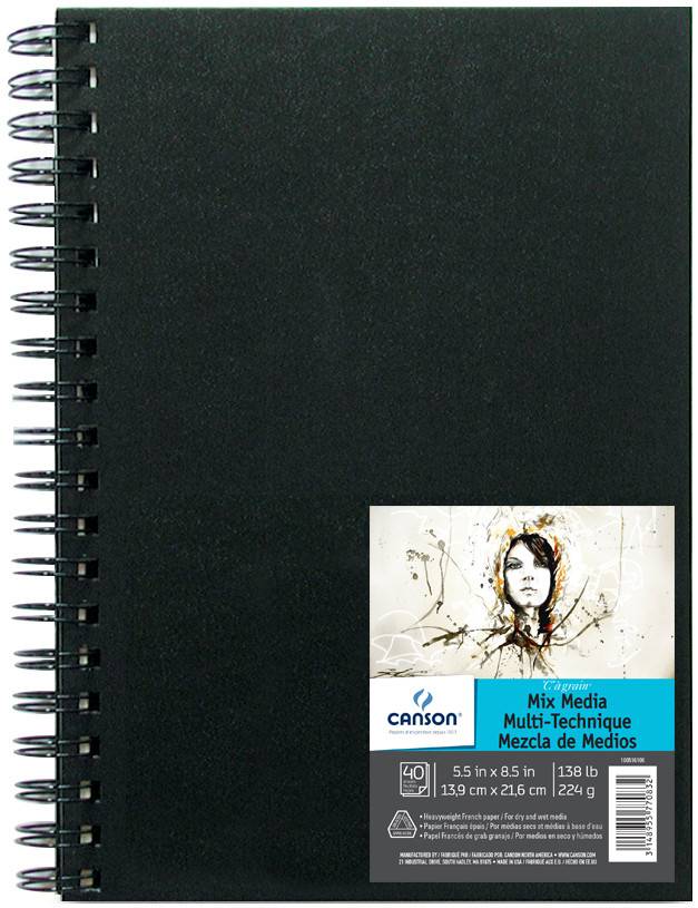 CANSON CANSON MIX MEDIA ART BOOK 5.5X8.5 138LB HARDCOVER SIDE COIL 40