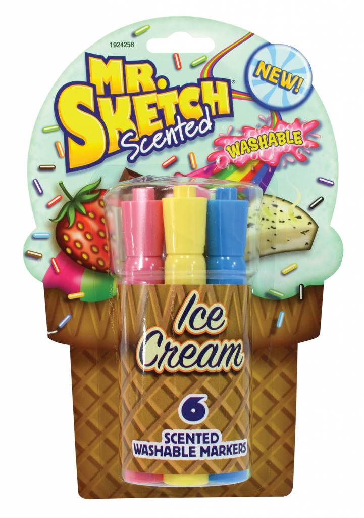 SANFORD MR. SKETCH SCENTED MARKERS WASHABLE ICE CREAM SET/6 Colours