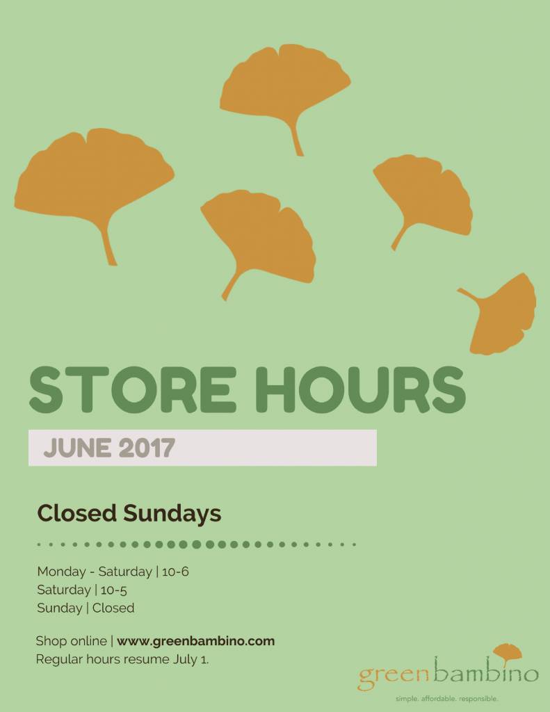 Store hours for June 2017