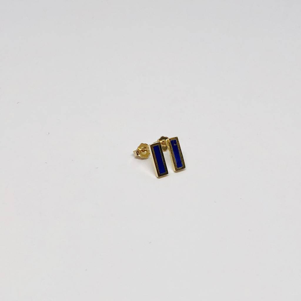 Jmjyglapisinlayshortbare Townhome Jennifer Meyer Lapis Inlay Bar Earrings