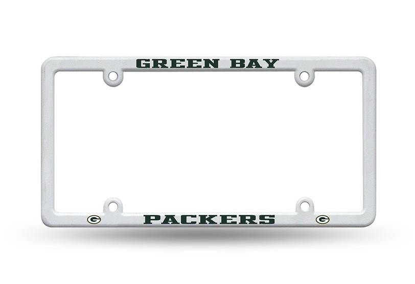 Green Bay Packers White Plastic License Frame Packerland Plus Green Bay Packers White Plastic License Frame
