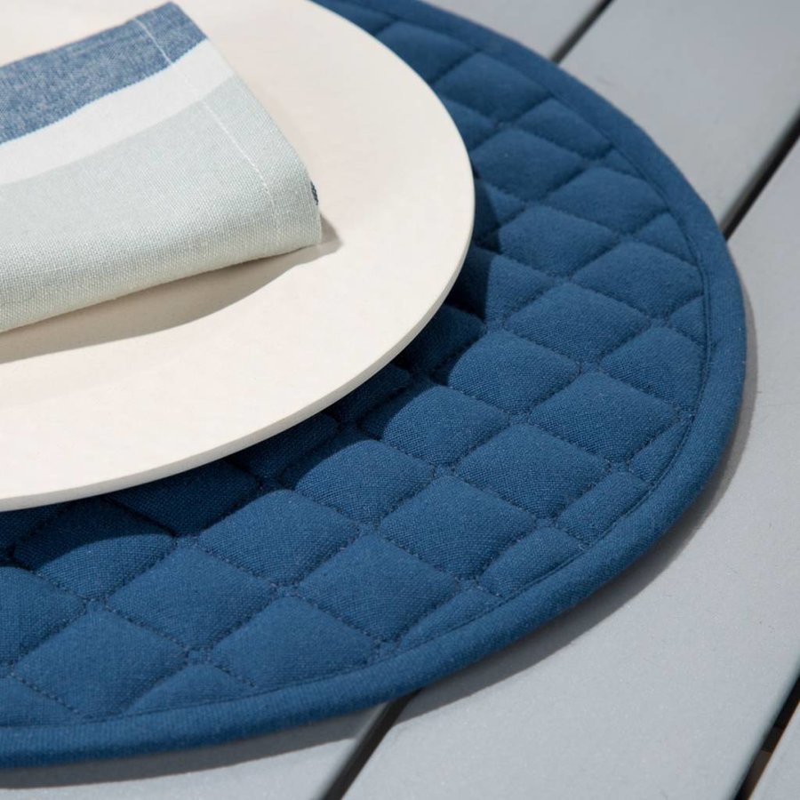 Round Navy Blue Placemats Boutique Ricardo Round Navy Blue Placemats Photo 1
