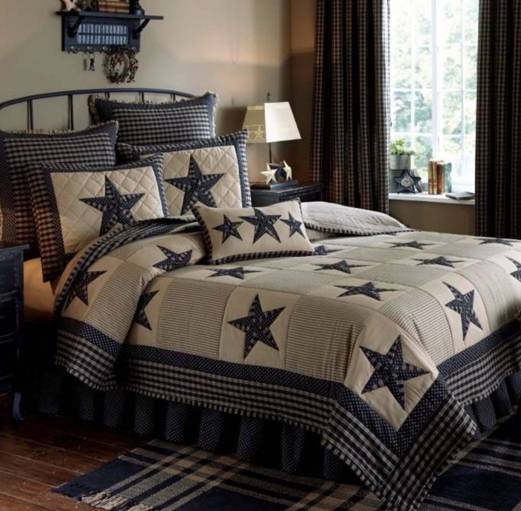 Sturbridge Patch Bedding Collection Black Rustic Country Sturbridge Patch Bedding Collection Black