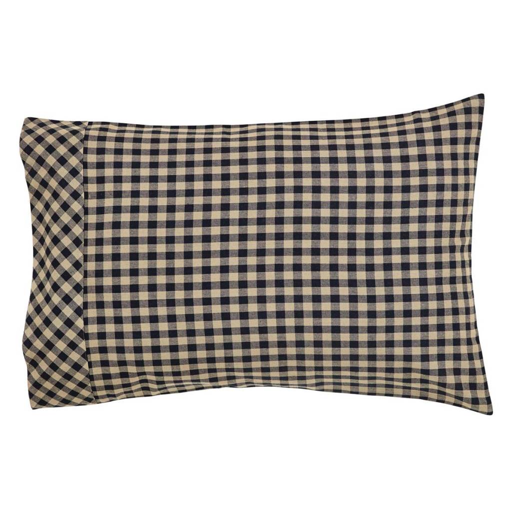 Black Check Pillow Case Set of 2 Country Bedding & Pillows VHC