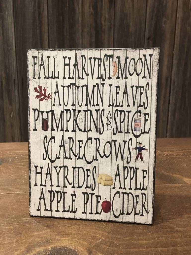 Fall Words Sign Fall Words Sign