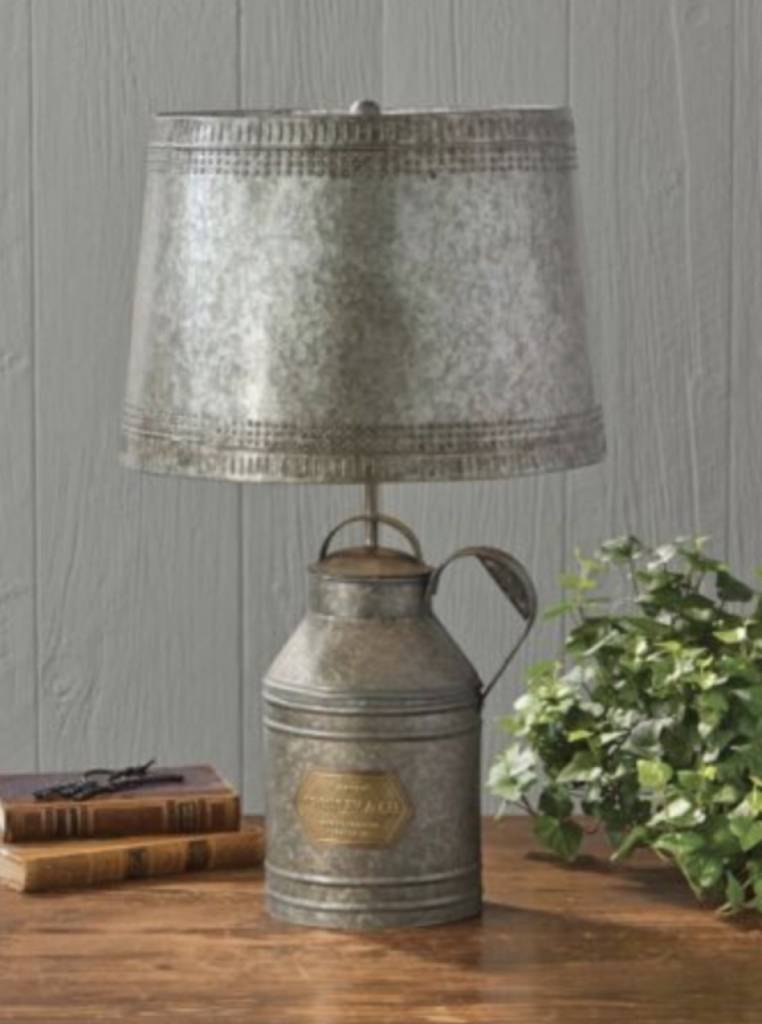 Antique Milk Can Lamp With Tin Shade Country Farmhouse Style St Antique Milk Can Lamp With Tin Shade