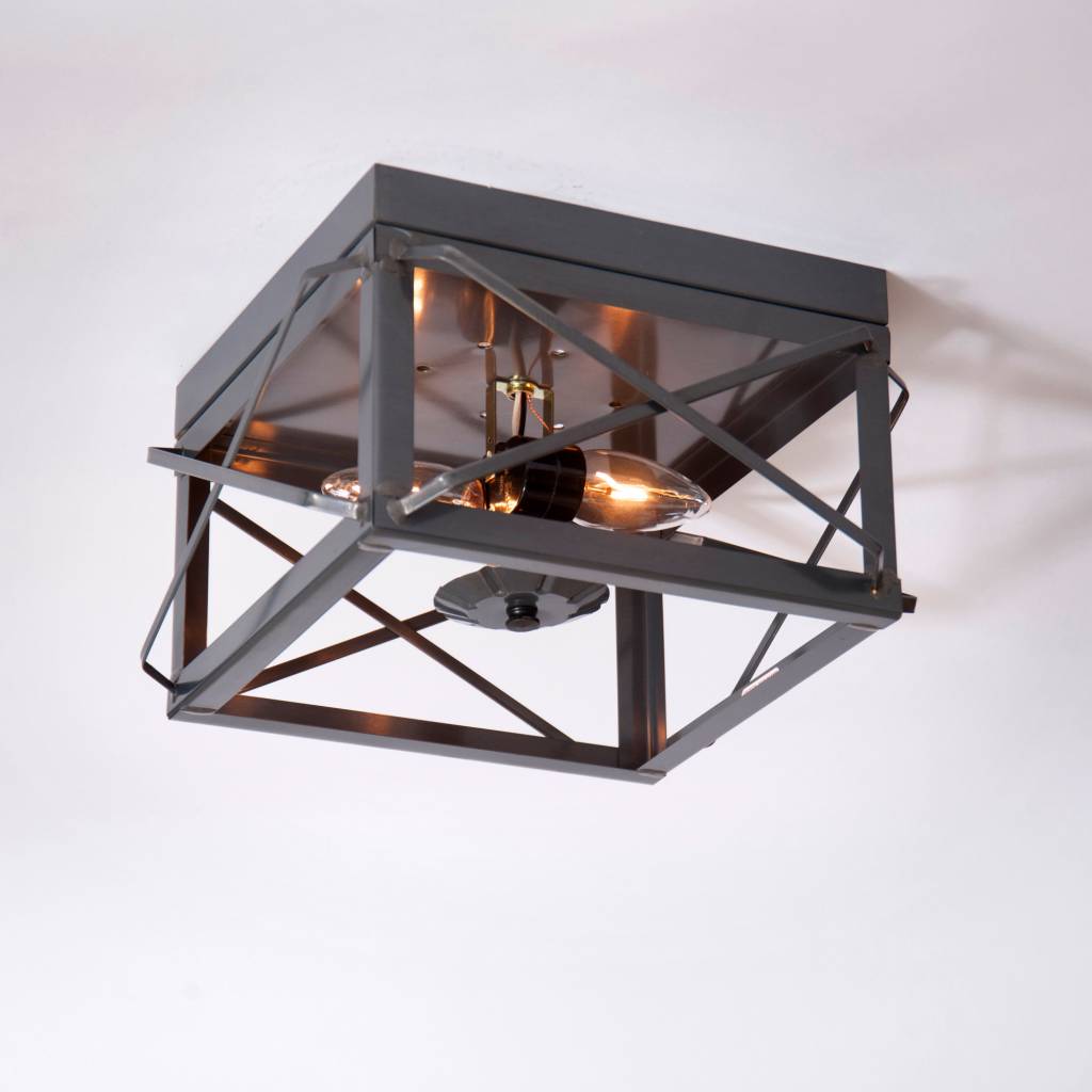 Country Ceiling Lights Double Light With Folded Bars Double Ceiling Light With Folded Bars