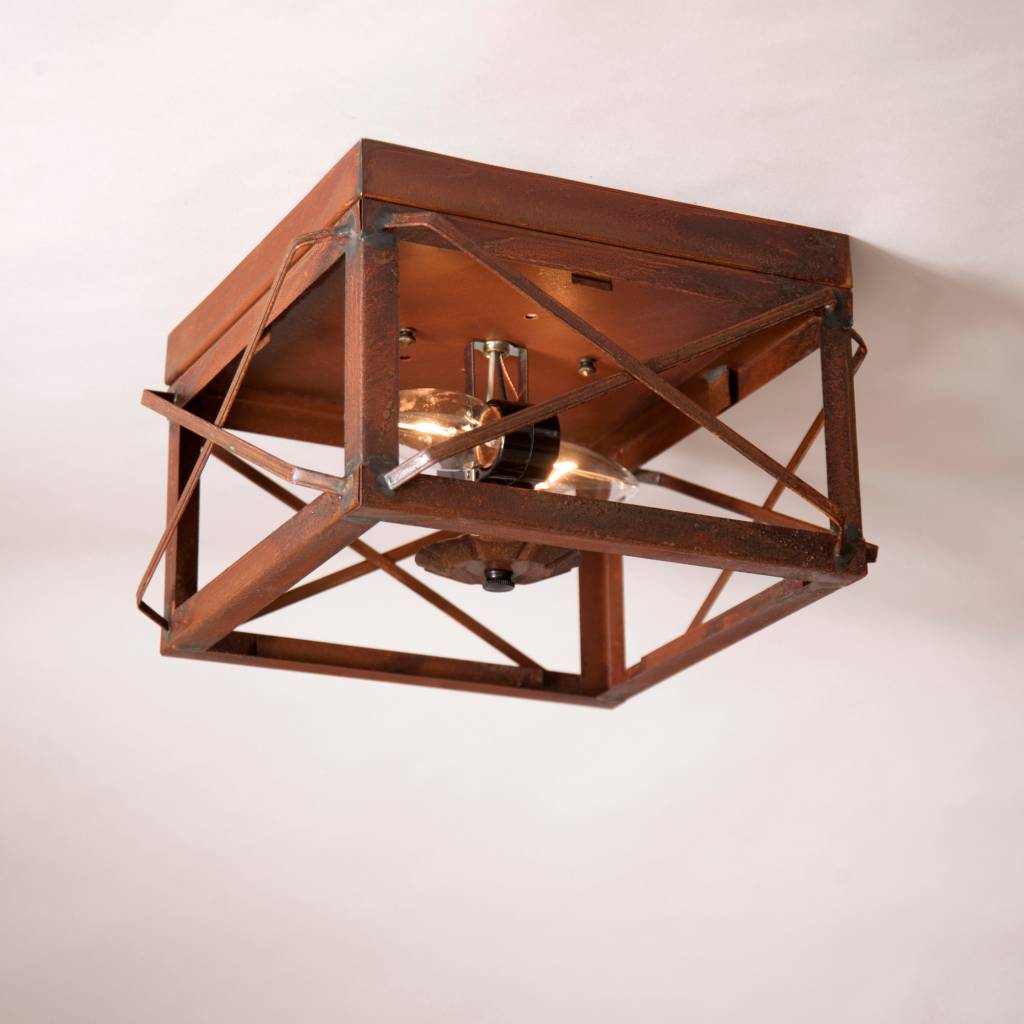 Country Ceiling Lights Double Light With Folded Bars Double Ceiling Light With Folded Bars