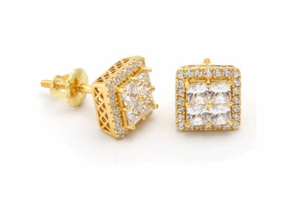 King Ice 14k Gold Layered Cz Earrings The Thread Lab King Ice 14k Gold Layered Cz Earrings