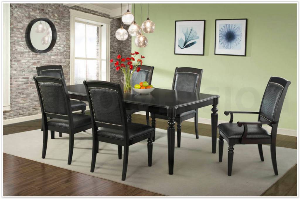 T 600 Westbury 7pc Dining Room Set Black Furniture Deco Depot T 600 Westbury 7pc Dining Room Set Black