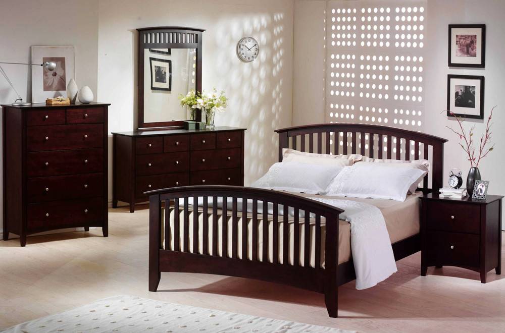 kennedy queen bedroom set -dark walnut - furniture deco depot
