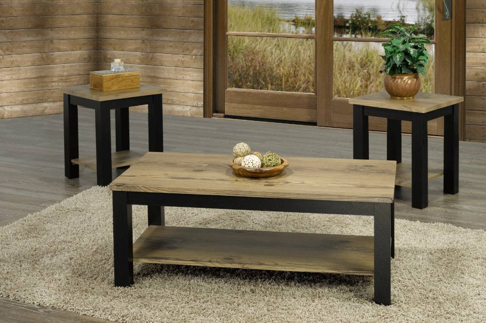 T 5065 3pc Coffee Table Set Oak Espresso Furniture Deco Depot Coffee Table Set Oak Espresso