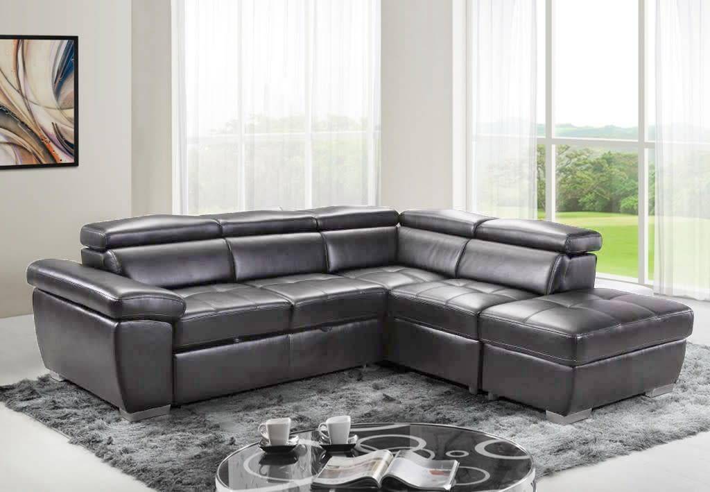 Gl6237 Amando Pull Out Sofa Sectional Graphite Furniture Deco Depot Gl6237 Amando Pull Out Sofa Sectional Graphite Grey