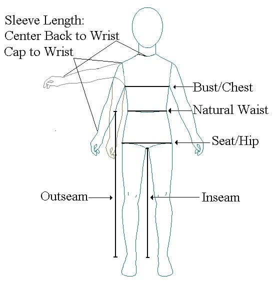 Outseam Measurement Chart