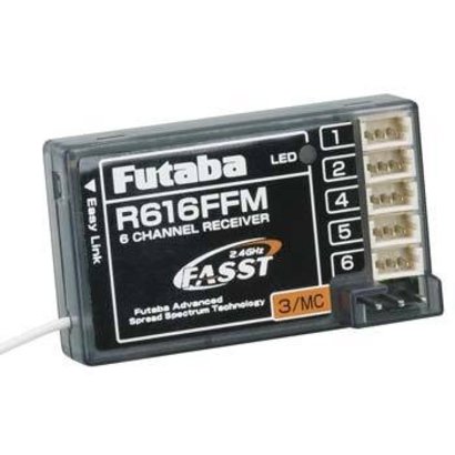 Futaba FUTL7626 - Futaba R616FFM 2.4GHz FASST Micro Park Flyer Rx 6Ch