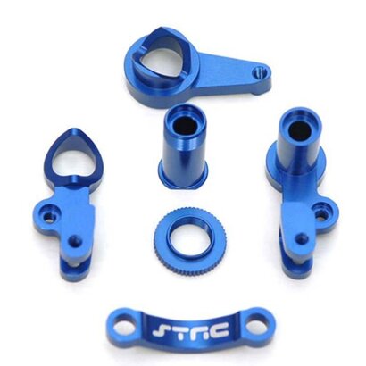ST Racing Concepts ST6845B - STRC Machined Aluminum HD Steering Bellcrank Blue Traxxas Slash 4x4