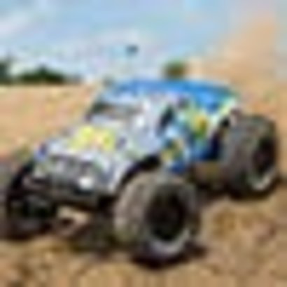 ECX ECX03331T1 - ECX 1/10 Ruckus 2wd Monster Truck, Brushed, Lipo, RTR, Silver/Blue