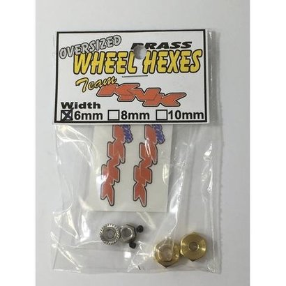 Team KNK KNKBH6MM - Team KNK 12mm x 6mm Brass Wheel Hexes (2)