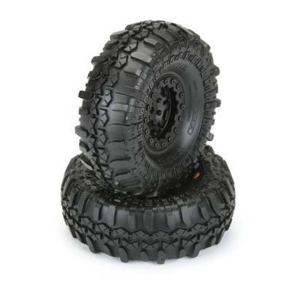 Proline Racing PRO1197-10 - Pro-Line TSL Super Swampers XL 1.9" G8 Tires mounted on Faultline Black/Black Bead-loc Wheels