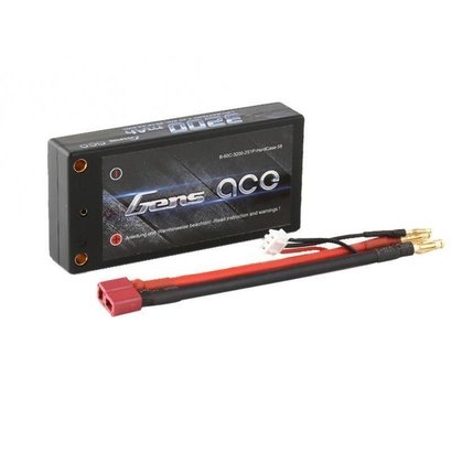 Gens Ace GA-B-60C-3200-2S1P-HardCase-58 - Gens Ace Lipo 7.4V 3200 mAh 60C 4.0mm Bullet to Deans