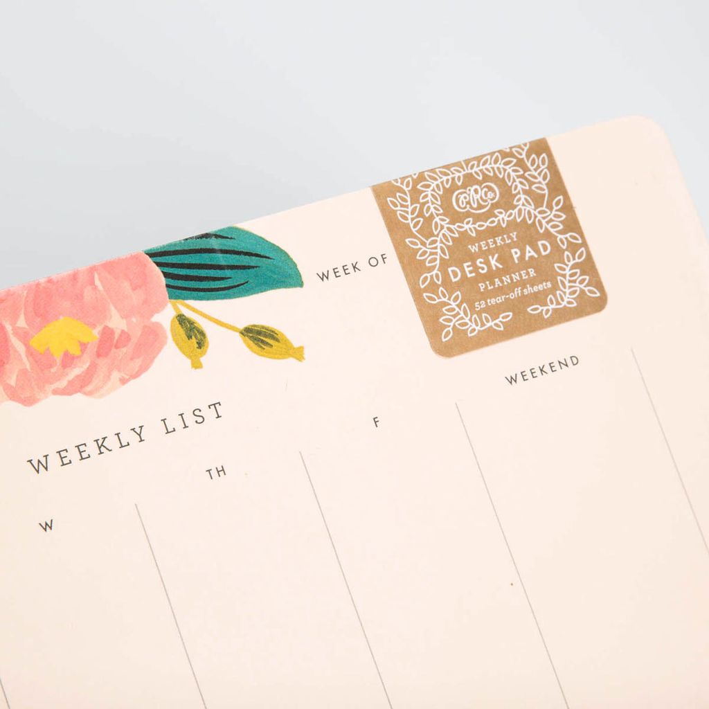 Paper Co Pink Fl Weekly Desk Pad Gus And Ruby Letterpress Pink Fl Weekly Desk Pad