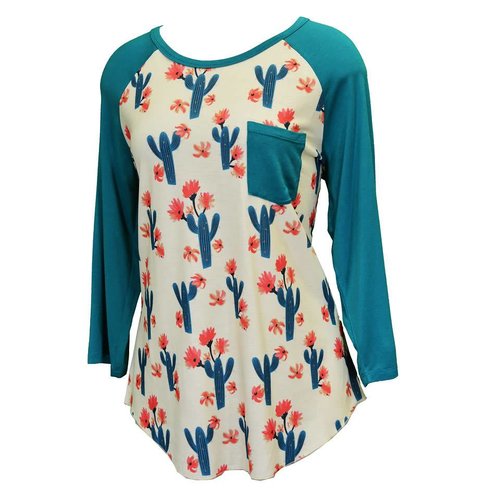 Cowboy Hardware Floral Cactus Raglan 3/4 Sleeve Cowboy Hardware Floral Cactus Raglan 3/4 Sleeve