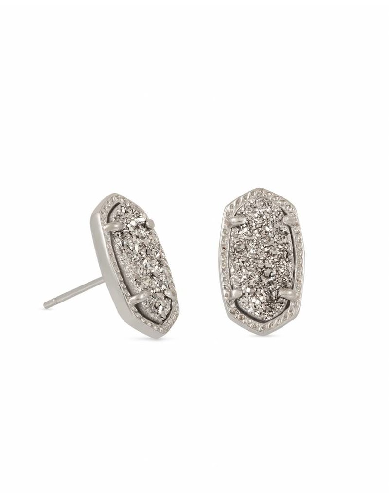 Kendra Scott Ellie Stud Earrings In Platinum Drusy On Kendra Scott Ellie Stud Earrings In Platinum Drusy On Silver