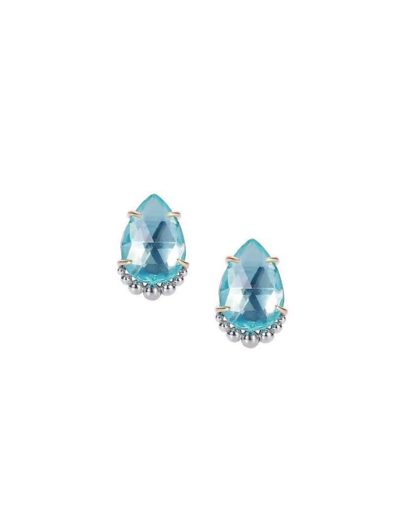 Natalie Wood Blue Topaz Stud Earrings Rhinestone Angel Natalie Wood Blue Topaz Stud Earrings