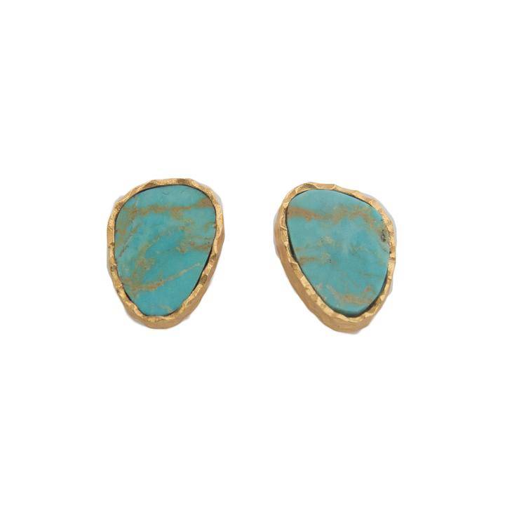 Christina Greene Turquoise Stud Earrings Rhinestone Angel