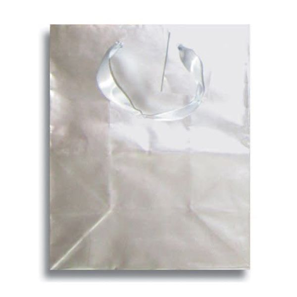 Silver Metallic Matte Jewelry Gift Bag W Ribbon Handle Amys Party Silver Metallic Matte Jewelry Gift Bag W Ribbon Handle