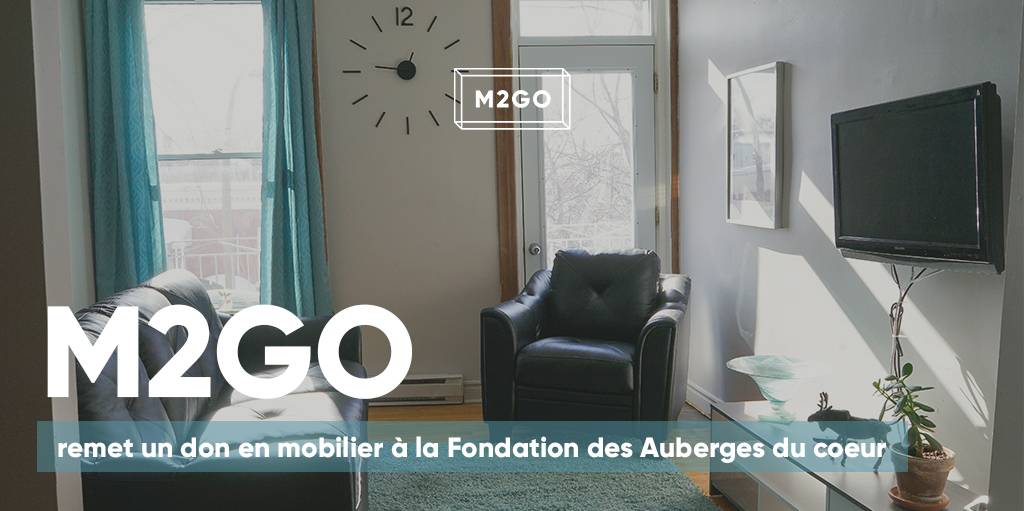 M2GO remet un don en mobilier à la Fondation des Auberges du coeur