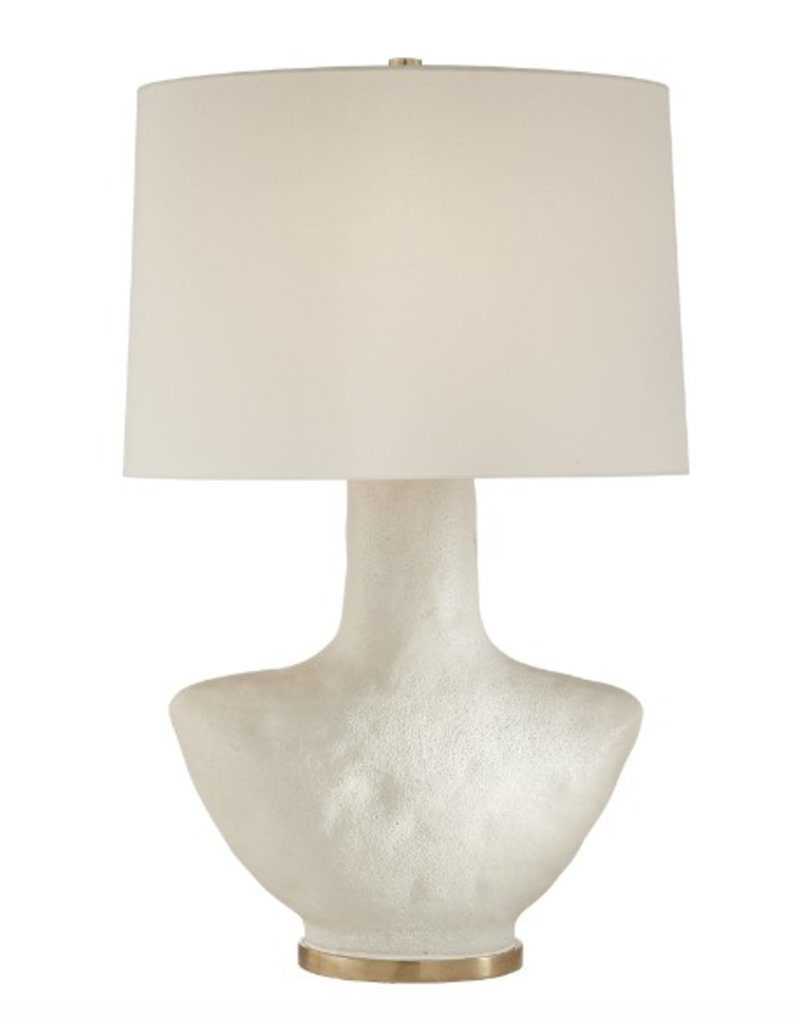 Armato Small Table Lamp In Porous White Ceramic With Oval Linen Armato Small Table Lamp In Porous White Ceramic With Oval Linen Shade