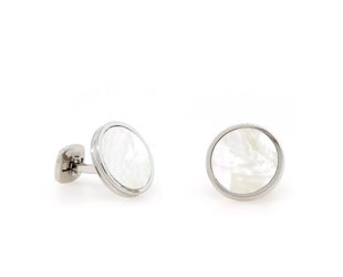 Mens Accessories Trabert Goldsmiths Trabert Goldsmiths Sterling Silver Mother Of Pearl Cufflinks Mcl11