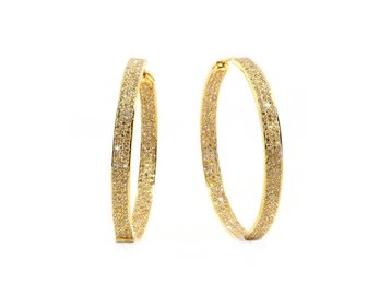 Champagne Diamond Gold Hoop Earrings E1719 Trabert Goldsmiths