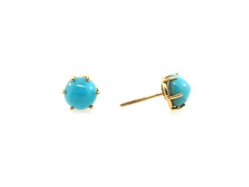 Antique Turquoise Stud Earrings E1720 Trabert Goldsmiths