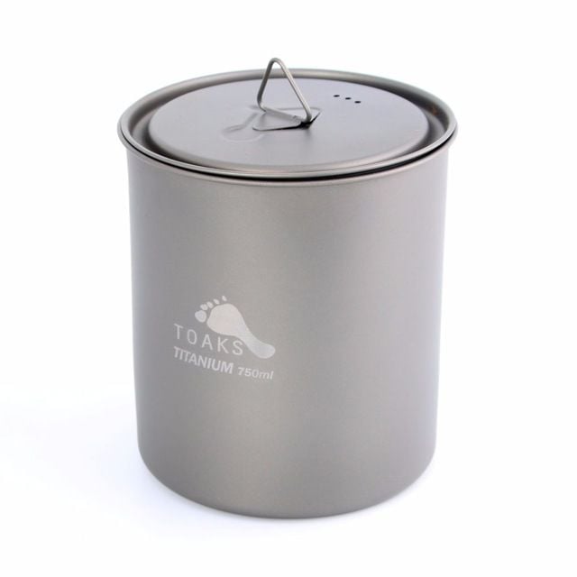 Backpacking Light Toaks Titanium TOAKS TITANIUM POT WITH LID 750ML NO