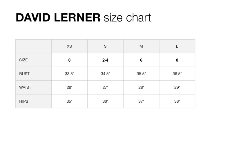 David Lerner Size Chart