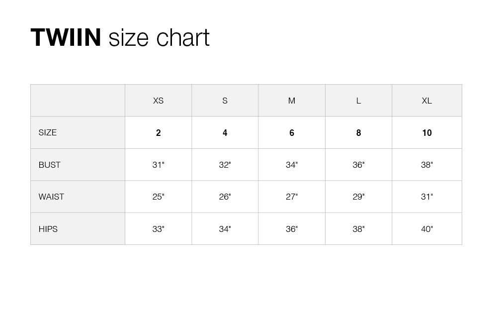 Simply Styled Size Chart