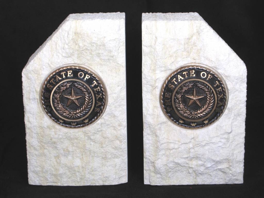 Bookends Limestone Texas State Seal Lone Star Legacies