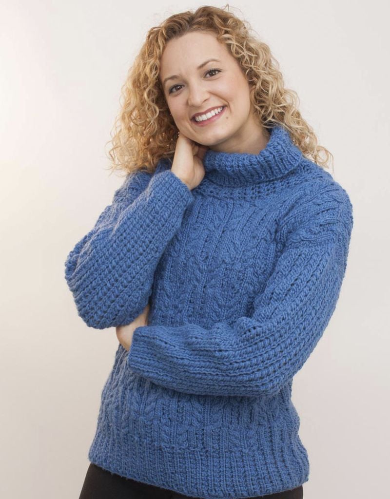 Lattice cable turtleneck pullover - Sweater Venture