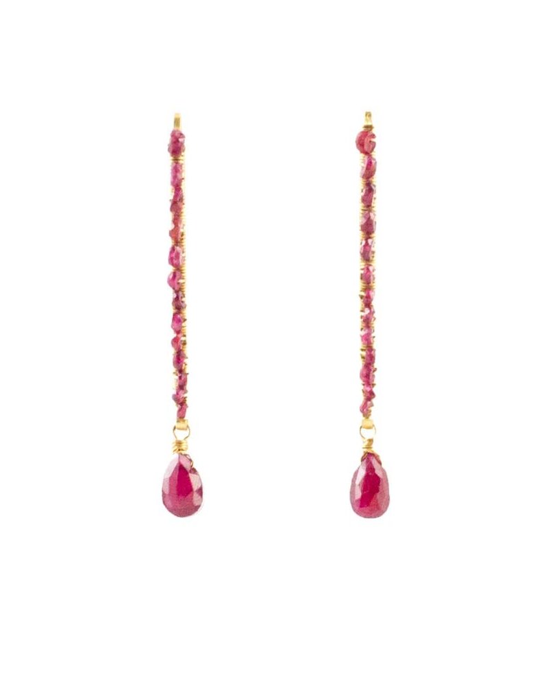 Dana Kellin Beaded Ruby Drop Earrings Women S Clothing Boutique Dana Kellin Fine Beaded Ruby Drop Earrings