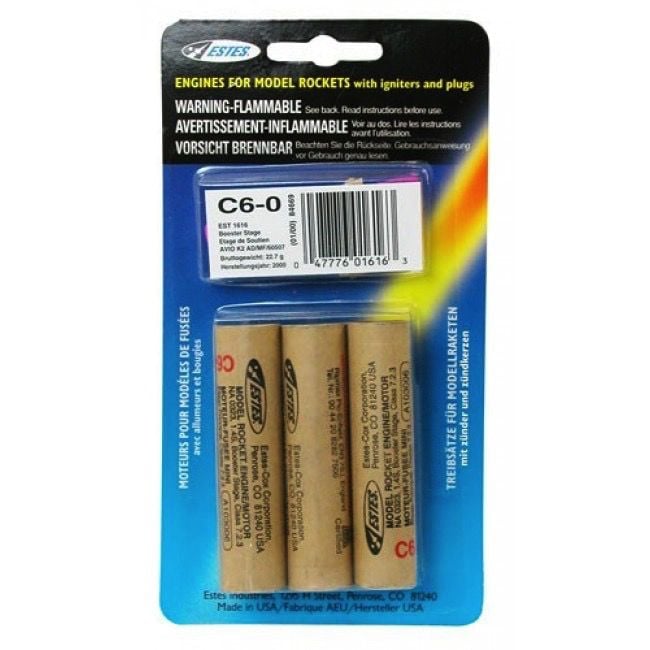 Estes Rockets . EST C60 Model Rocket Engines (3) PM Hobbycraft