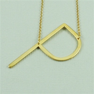 Cool and Interesting - Gold Plated Large Sideways Initial ...